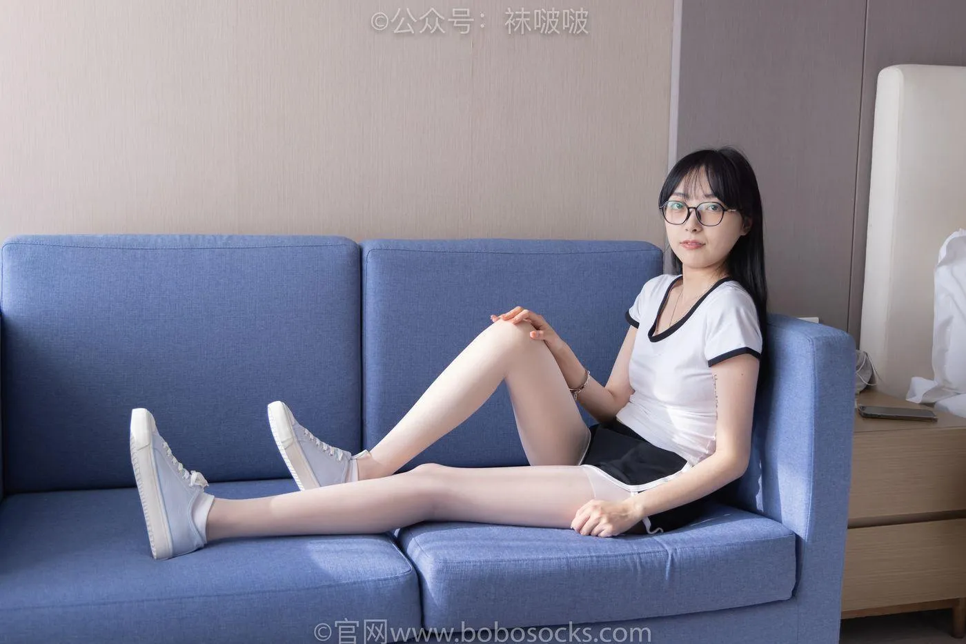 [BoBoSocks袜啵啵]NO.037 稚予-帆布鞋、短白棉袜、白丝 [136P]插图5